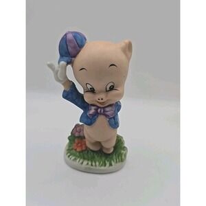 Looney Tunes Porky Pig 4.75" Tall Porcelain Figurine 1979 Warner Bros ~Cartoons